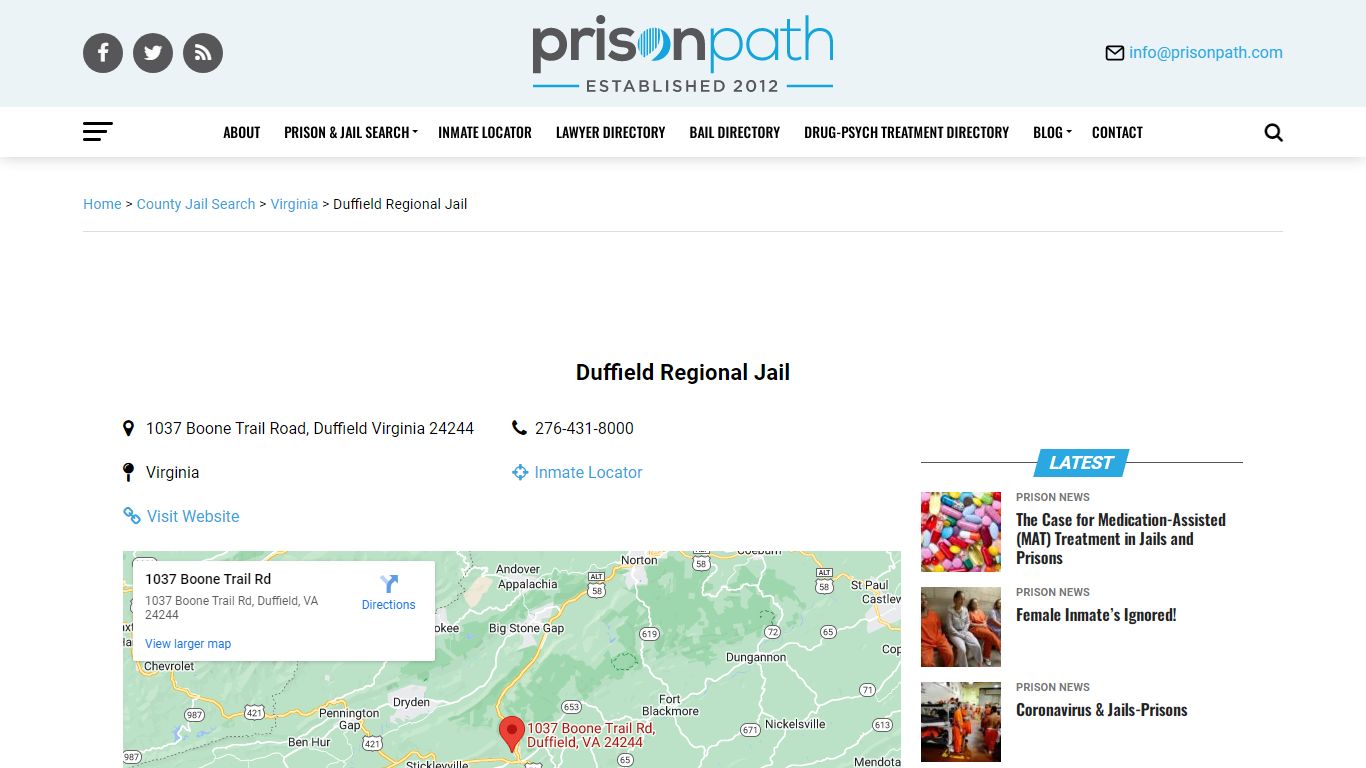Duffield Regional Jail - Prison Inmate Search & Locator